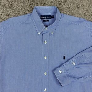 VTG Ralph Lauren Men's Blake 100% Cotton Men’s Long Sleeve Plaid Shirt L